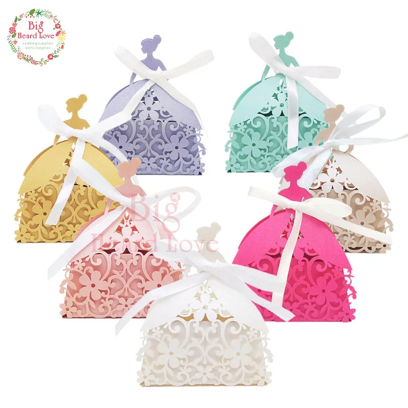 

50pcs Laser Cut Lace Groom Candy Box Wedding Favor Party Gift Box Party Decoration Marriage Wedding Party Supplies and Gift