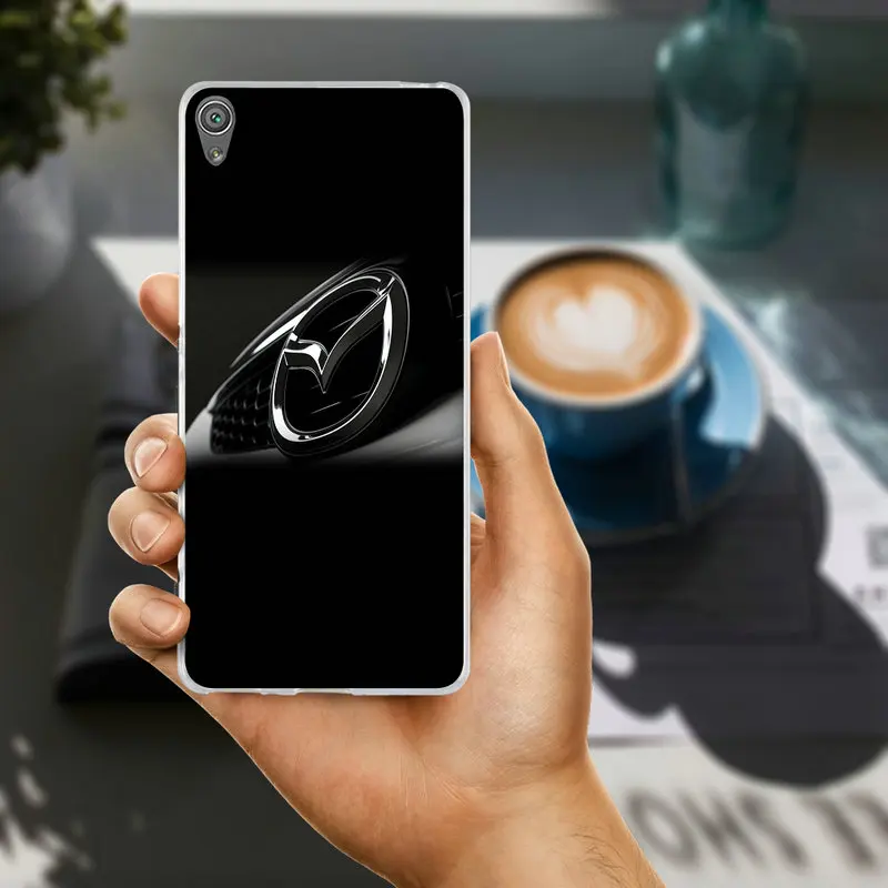 Модные режим залить Mazda Логотип Ясно Чехлы ТПУ телефон для sony Xperia M2 M4 M5 E3 E5 T3 XA Z Z1 Z2