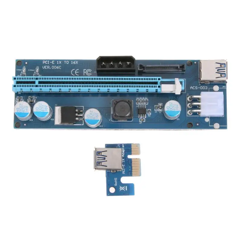 PCIe 1X 4x 8x 16x удлинитель USB 3 0 PCIE Riser Card Express адаптер SATA molex 15pin до 6pin 8pin кабель питания