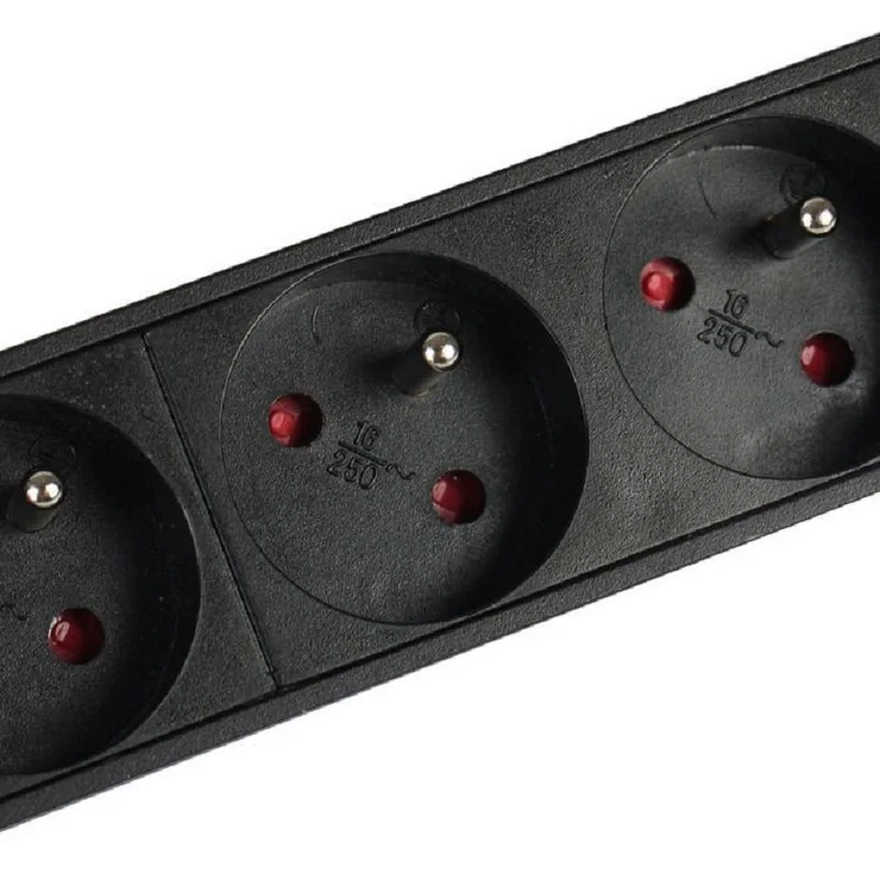 PDU 1U 6 EU разъем розеток 16A 250V energra розетка промышленная оснащено молниезащитой фильтрации enchufe адаптер розетка