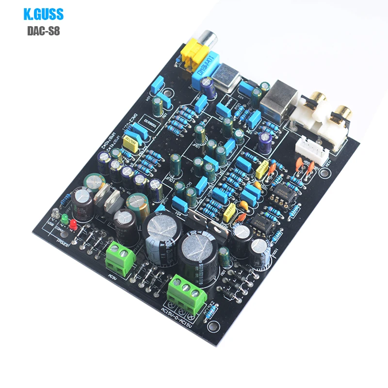 Новый K. GUSS DAC S8 WM8740 * 2 PCM2706 DIR9001 NE5534 USB коаксиальный декодер плата аудио усилитель