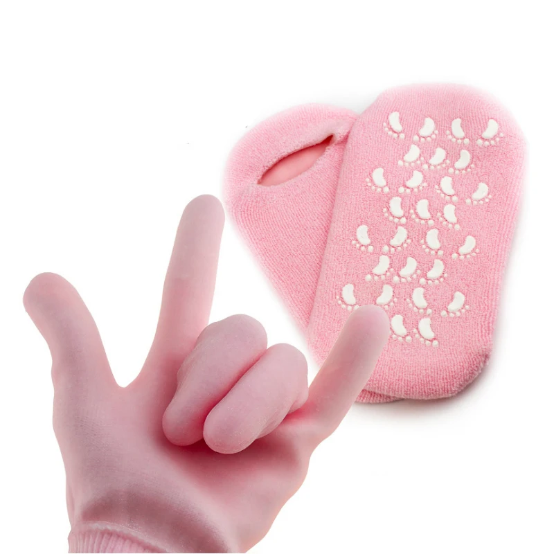 Многоразовые гель-содержащие спа-носки и перчатки увлажняющие отбеливающие