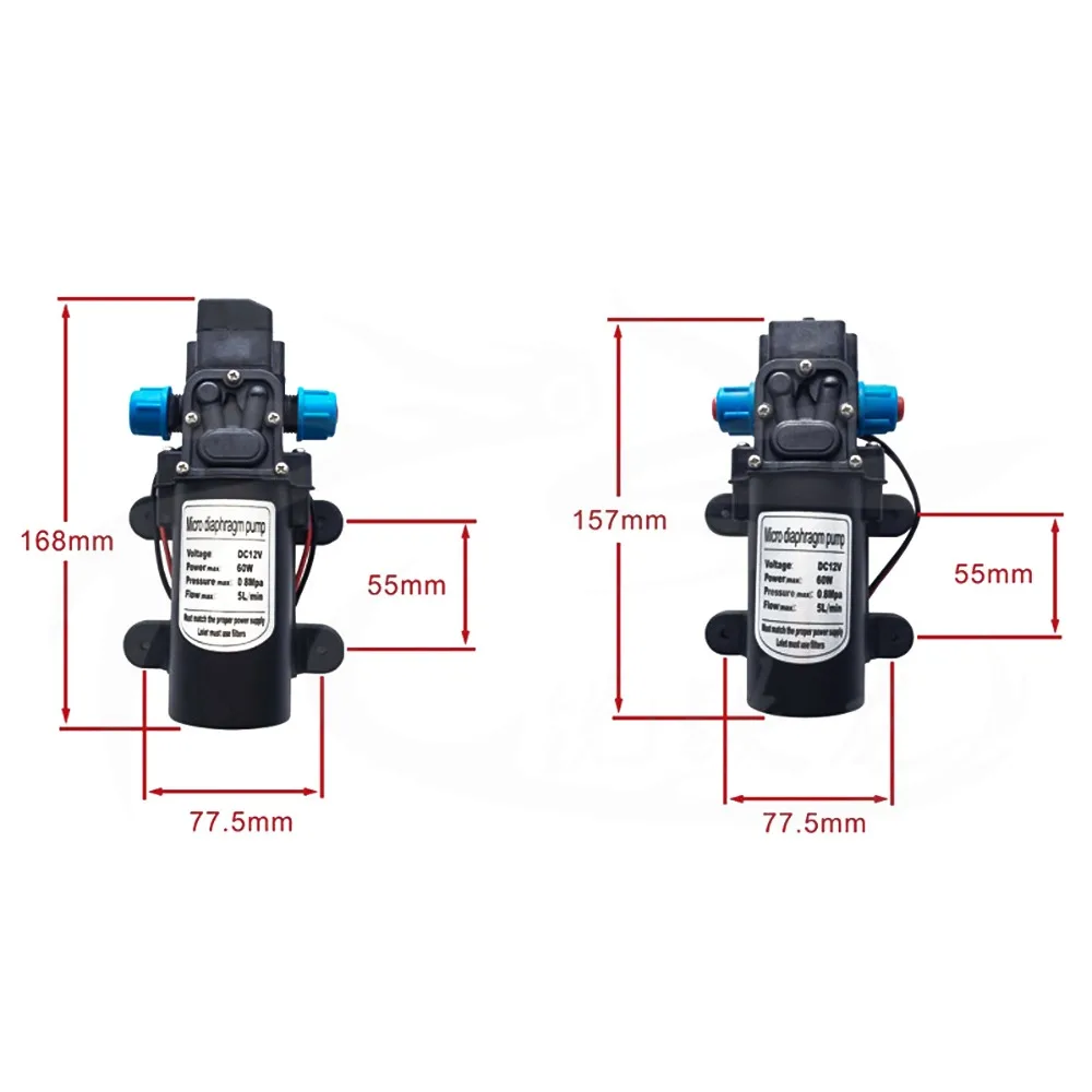 12 В постоянного тока 5L/min 60 W Micro диафрагма высокого давления Водяной насос