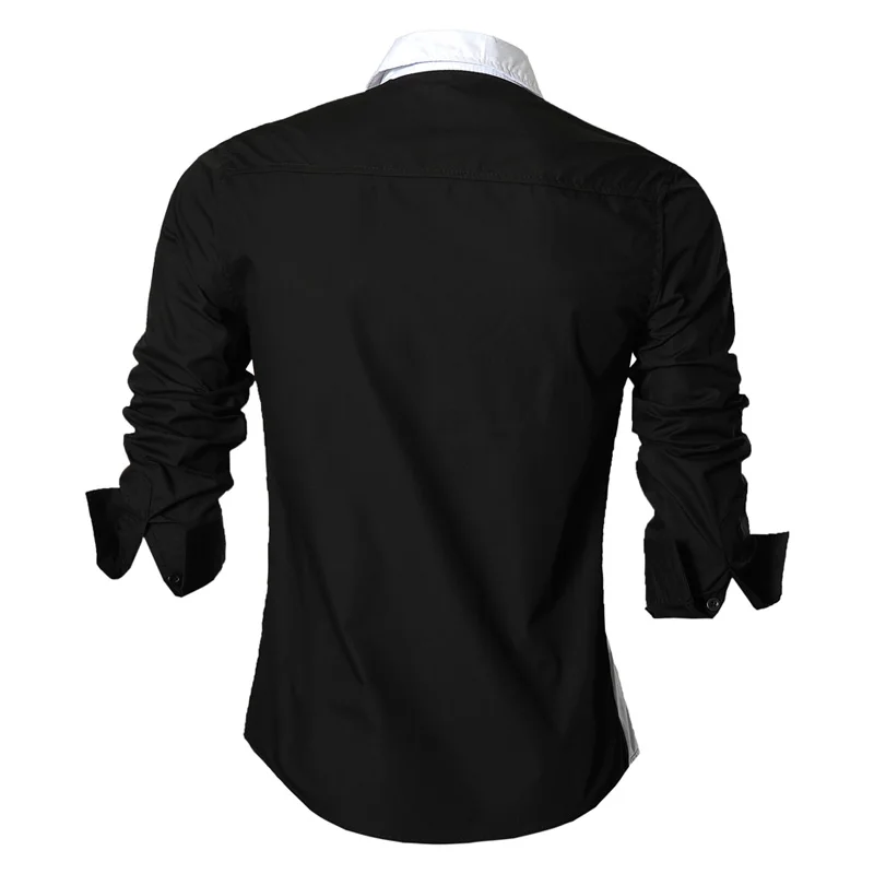 jeansian Spring Autumn Features Shirts Men Casual Shirt Long Sleeve Slim Fit Male Shirts Zipper Decoration (No Pockets) Z018