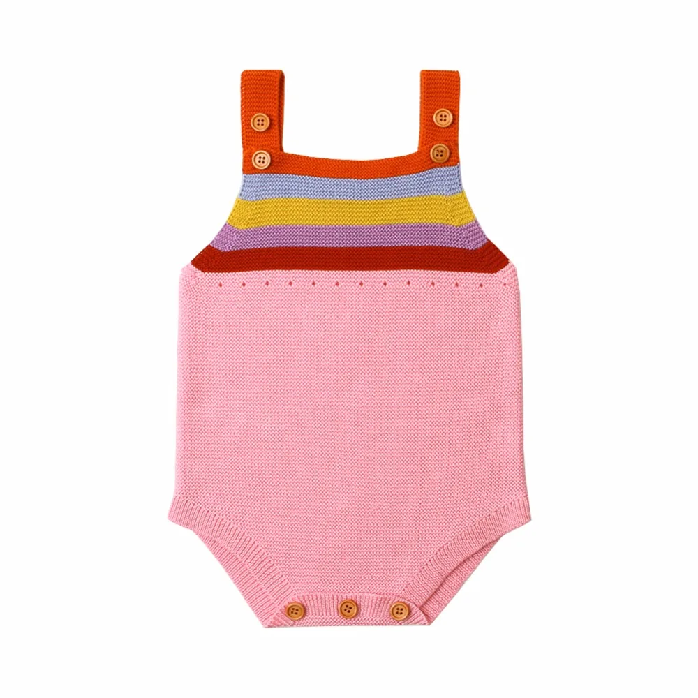 Детский трикотажный комбинезон rainbowноворожденный Вязаный Крючком Комбинезон из