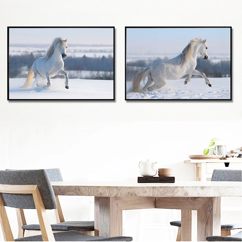 Posters and Prints Nordic Arts Wall Paintings Pictures Kitchen Home Decor Painting Horse Beauty for Kids Children Room YORT002 | Дом и сад