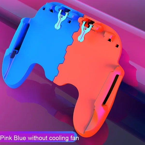 Pinkblue without fan PUBG мобильный игровой контроллер dzhostk геймпад триггер Aim L1R1 джойстик для шутеров для IPhone Android телефон для игровой площадки аксессуары - Цвет: Pinkblue without fan
