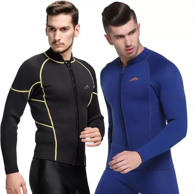 

3mm Neoprene Scuba Diving Suit Jacket Windsurfing Swimwear Boating Snorkeling Elastic Warm CR Light Jacket tops Wetsuit