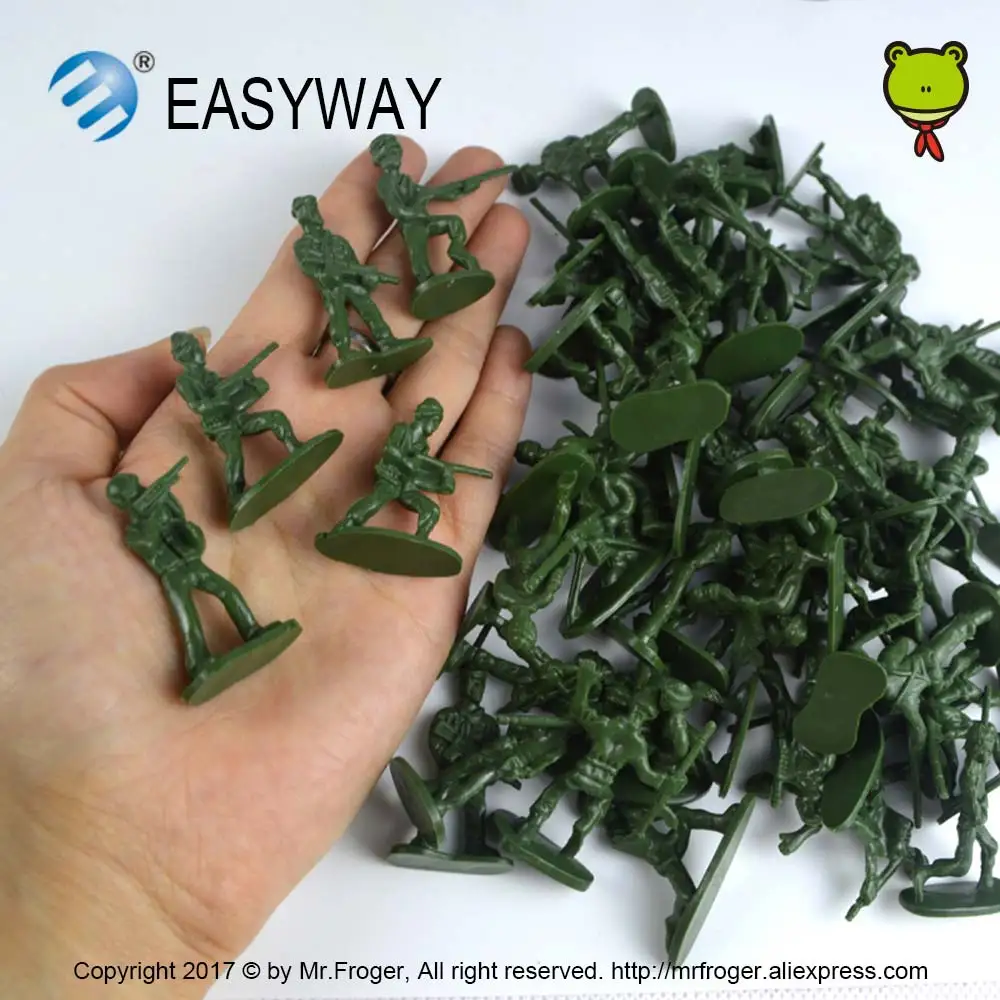 Пластиковые фигурки солдат EASYWAY в бутылках 100 шт. игрушки игры 12 моделей
