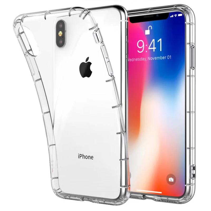 50 шт./лот для iPhone 8 Plus 7 6 S воздушной подушке мягкий чехол Прозрачный ударопрочный