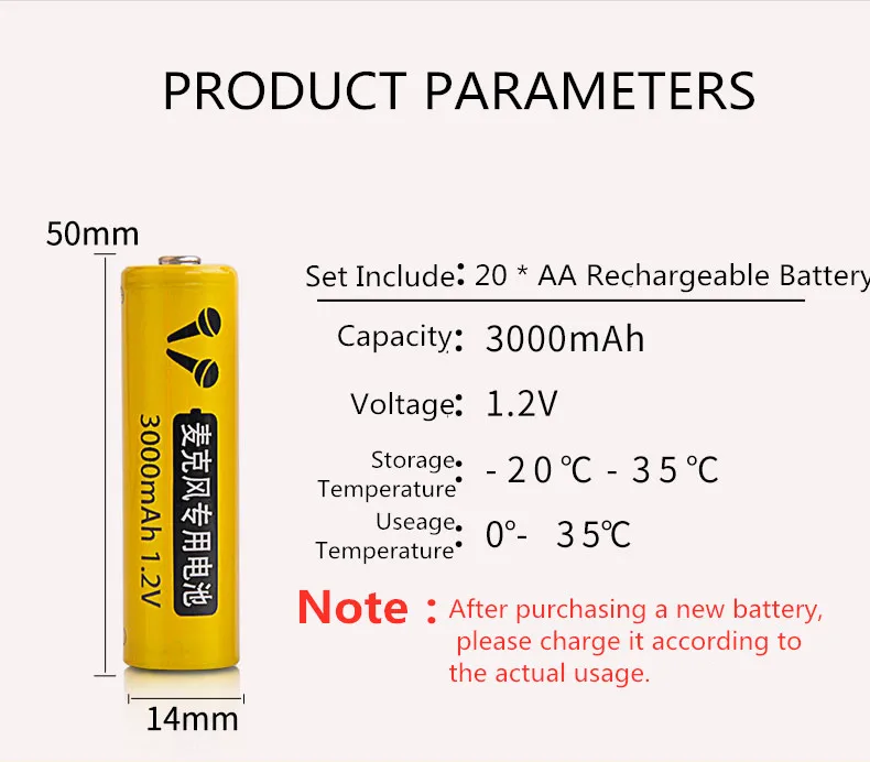 Leise много AA 3000mah перезаряжаемая батарея для KTV микрофона RC игрушечная мышь 1,2 v nimh 2A чехол с батареей Прямая поставка