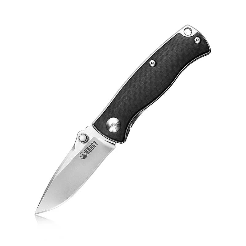 KUBEY KU206 маленький карманный нож для повседневного использования, с 2,2" точкой падения CPM S35VN стальным лезвием и черной ручкой из углеродного волокна