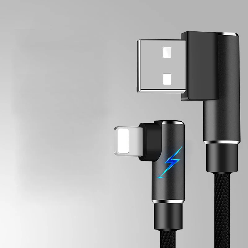Suntaiho USB кабель для iPhone xs max XR 8 7 6 6 S Зарядный Кабель 90 градусов локоть зарядный шнур для iPad для iPhone Se 5S USB шнур