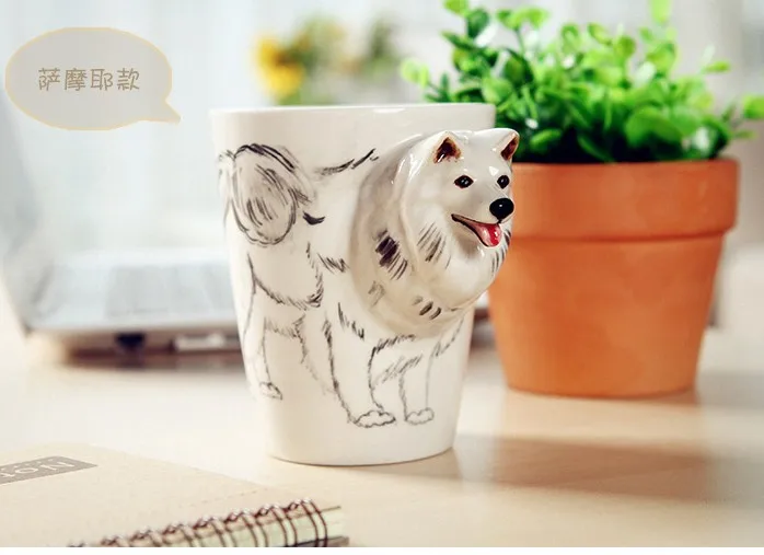 2019 лучший подарок чудесная 3D стерео самоеда Собака Ручная роспись кость