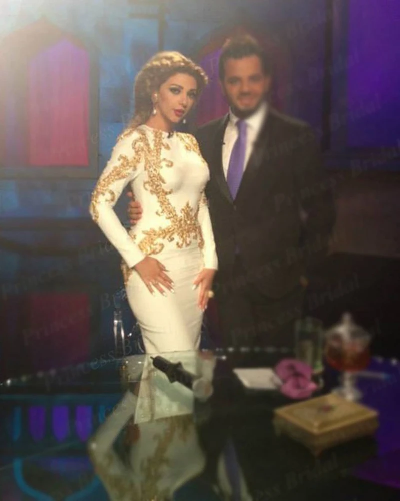 Модное платье в пол с длинными рукавами, украшенное бисером, Myriam Fares, платья знаменитостей