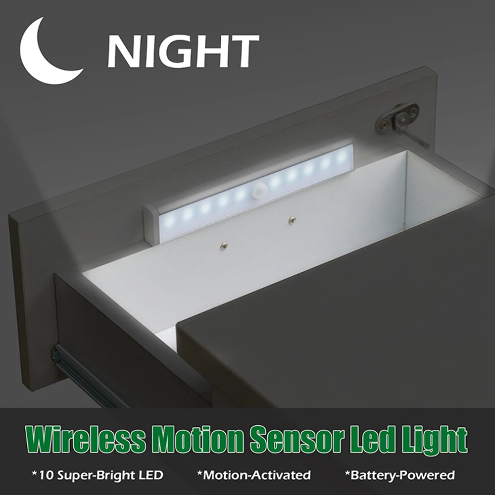 Аварийная атмосфера Пассивный инфракрасный датчик движения 10 светодиодов