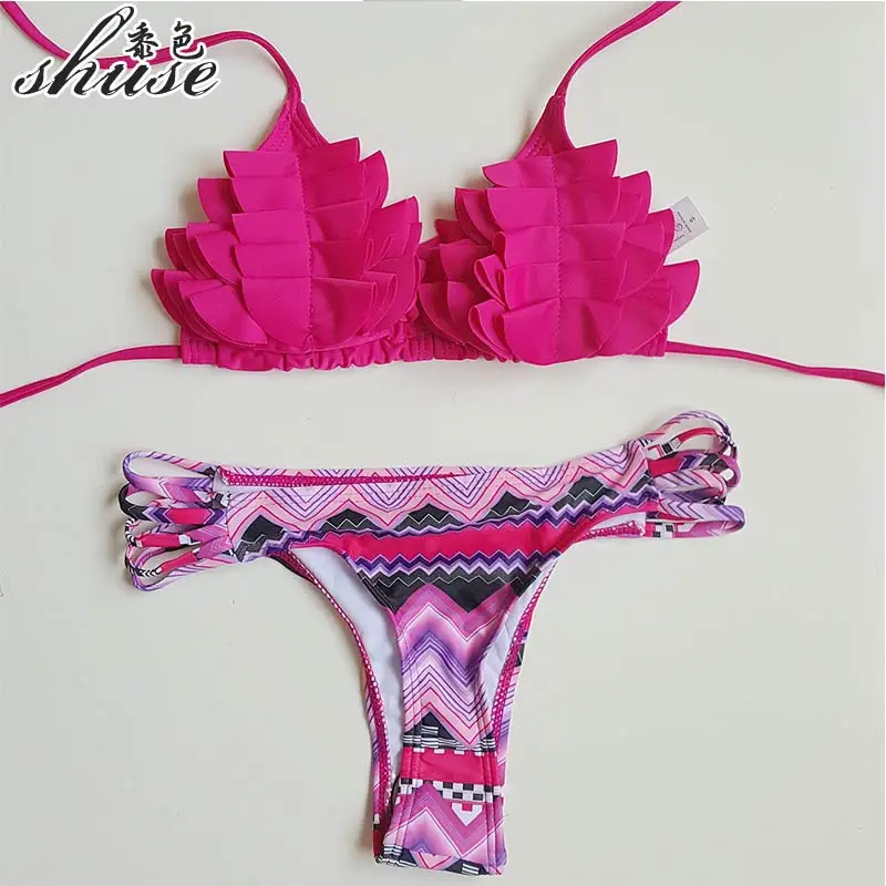 Новый комплект бикини Холтер спинки Для женщин купальный Костюмы мягкий