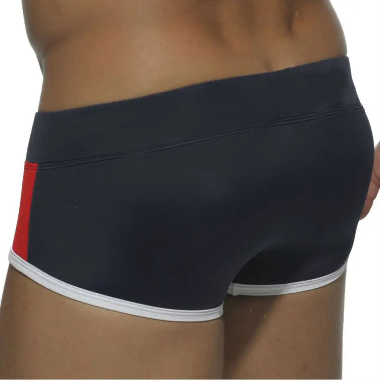 Мужские трусы боксеры с заниженной талией синие нейлоновые шорты для плавания