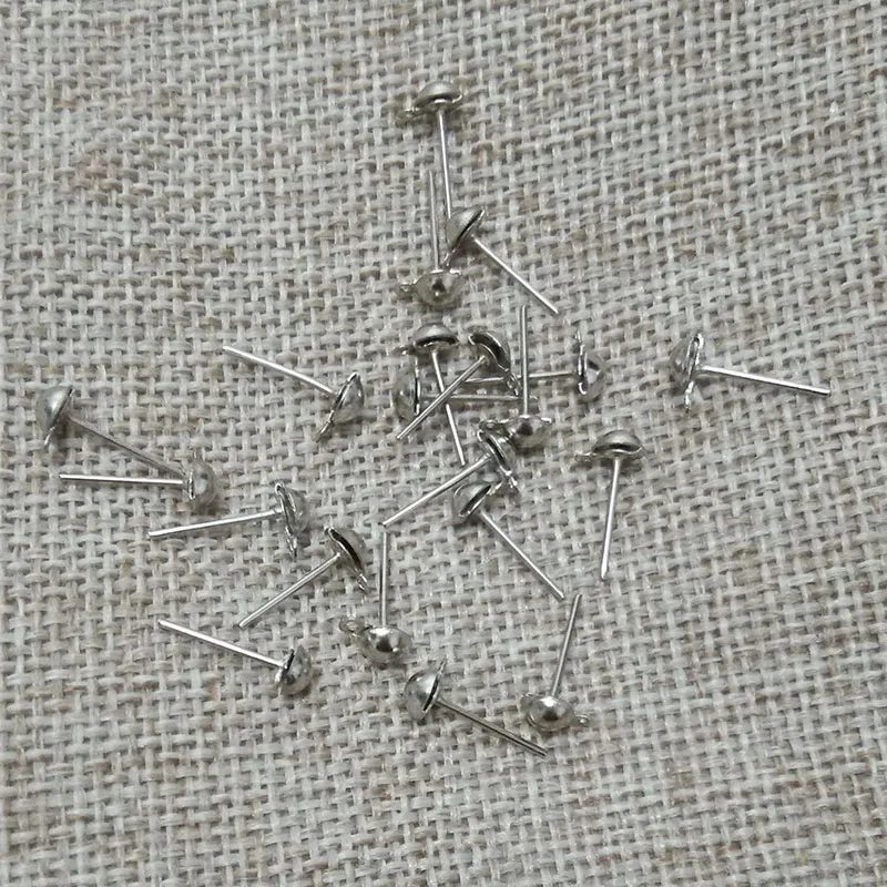 Фурнитура для сережек шпильки головы иглы бижутерия сделай сам с полушариком