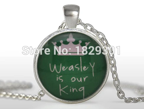 Модное колье ожерелье макси Slytherin ожерелья Weasley Is Our King Draco Malfoy стеклянный купол HZ1 |