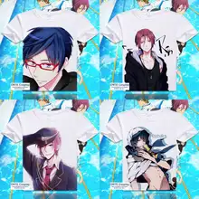 Аниме бесплатно! Футболки с коротким рукавом Rin Matsuoka Топы Nanase Haruka футболки Тачибана Макото Хадзуки Нагиса рюгазаки Рей