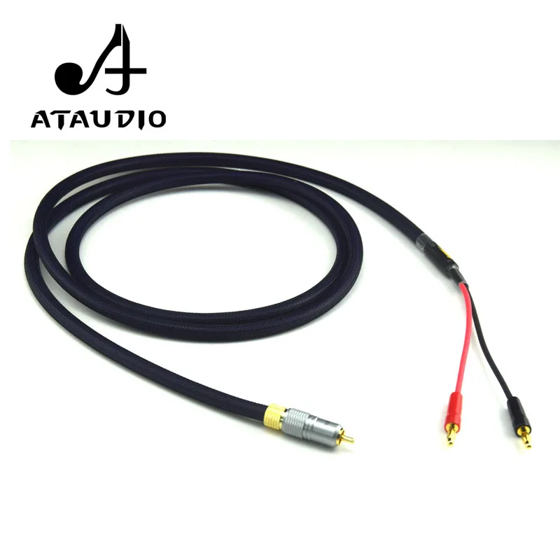 Кабель ATAUDIO Hi Fi RCA на 2 бананового Jack 6N OFC одна двойная вилка типа банан кабель