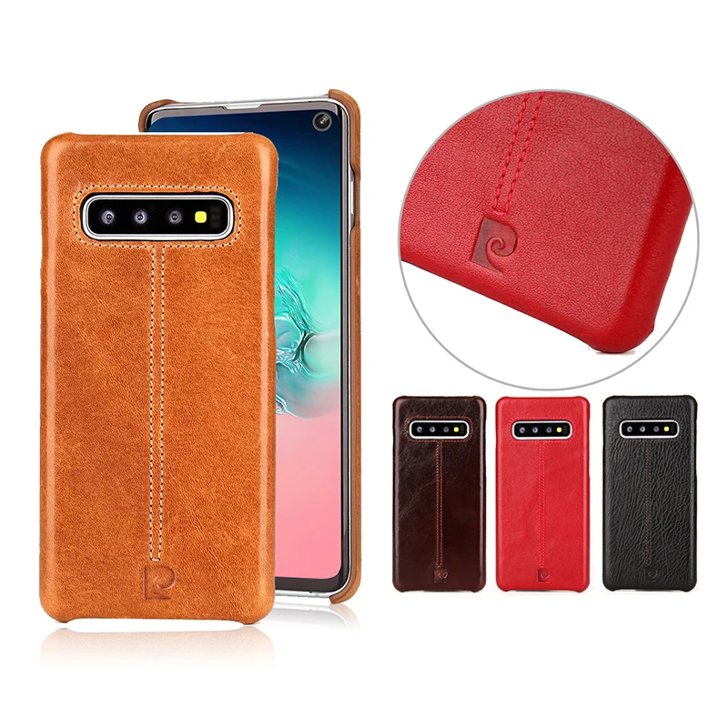 Чехол Pierre Cardin из натуральной кожи для Samusng Galaxy S10 Plus роскошный Ультратонкий чехол