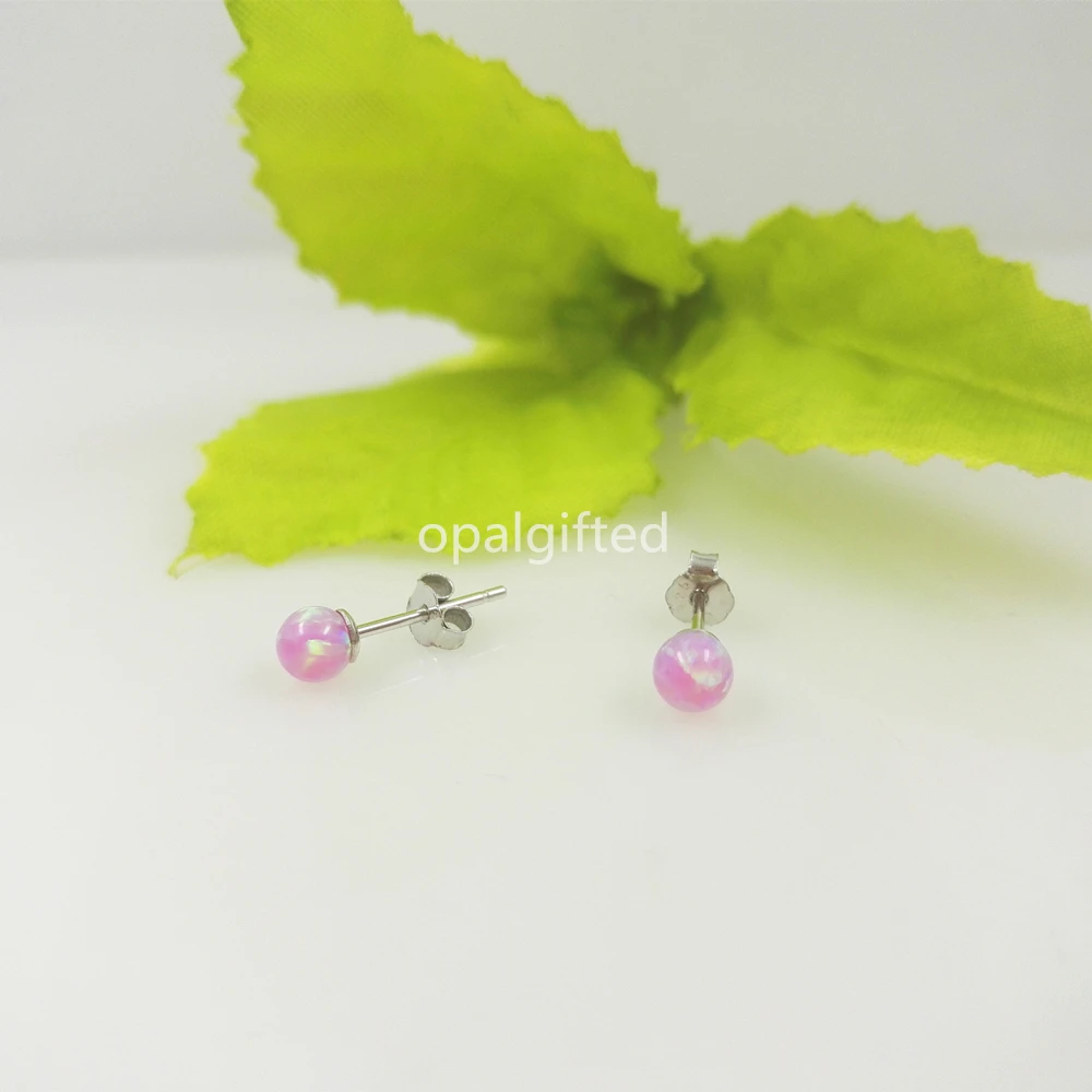 1 пара синтетические опаловые бусины серьги с круглым шариком 4 мм круглая серьга