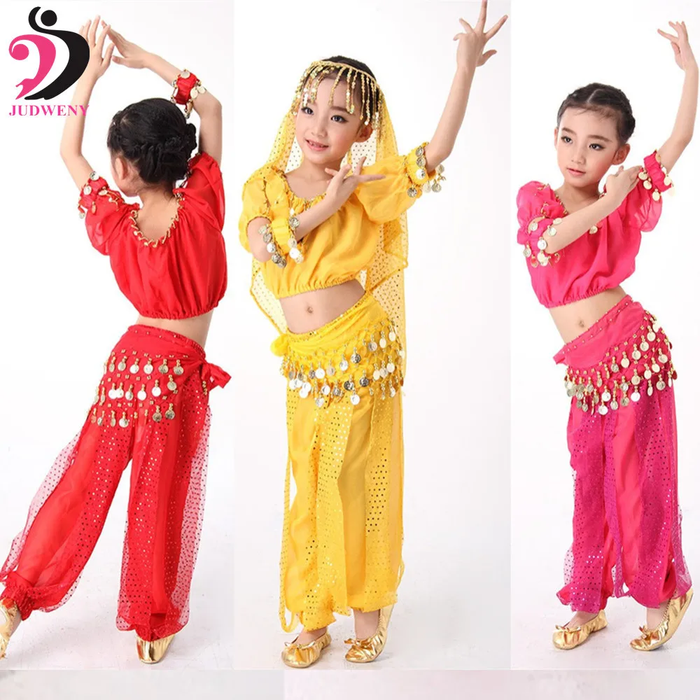 Bellydance Children Costume Belly Dance Costumes Set for Kids Dancing Girls Bollywood Indian Performance Cloth | Тематическая