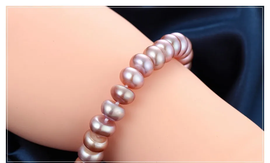 Pink Purple White Natural Freshwater Pearl Chain& Link Bracelets For Women Fashion Jewelry Heart Clasp