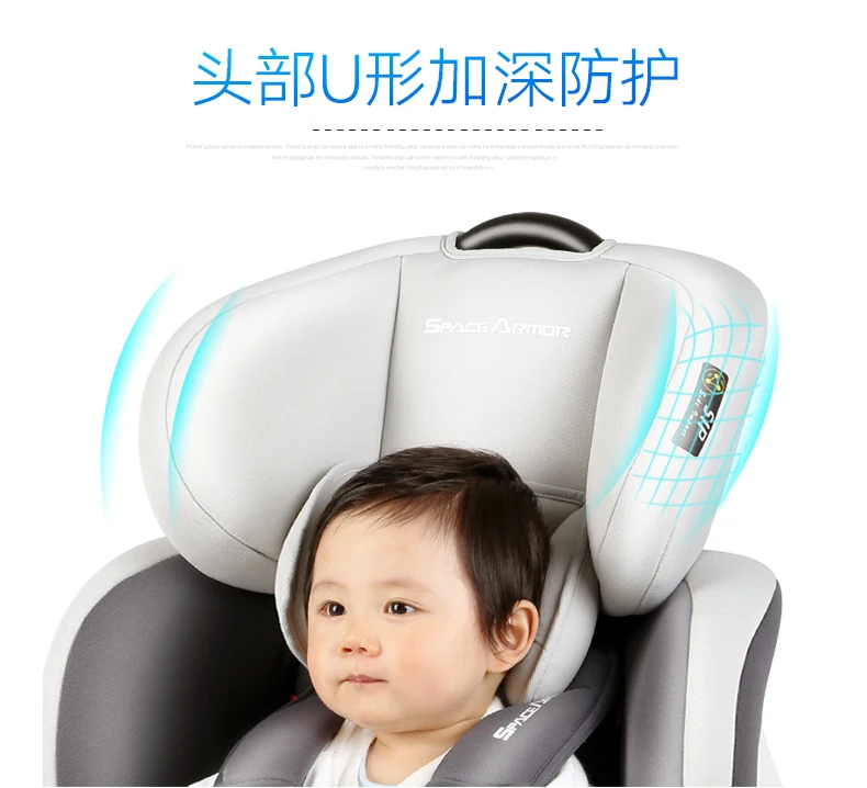 Детское автокресло Isofix двойной Интерфейс детское безопасное сидение От 0 до 12 лет Портативный автокресло 5-точечный ремень безопасности восемь регулировкой по высоте