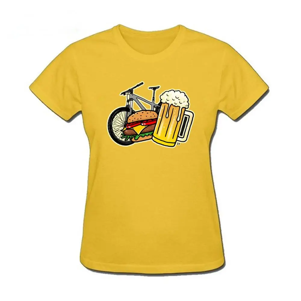 Футболка для горного велосипеда футболка с изображением бургера и пива Женская