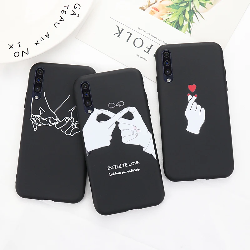 Матовый чехол для samsung Galaxy A50 чехол с рисунком, силиконовый чехол для телефона для samsung Galaxy A30 A40 A70 M10 M20 черный кожаный чехол Капа