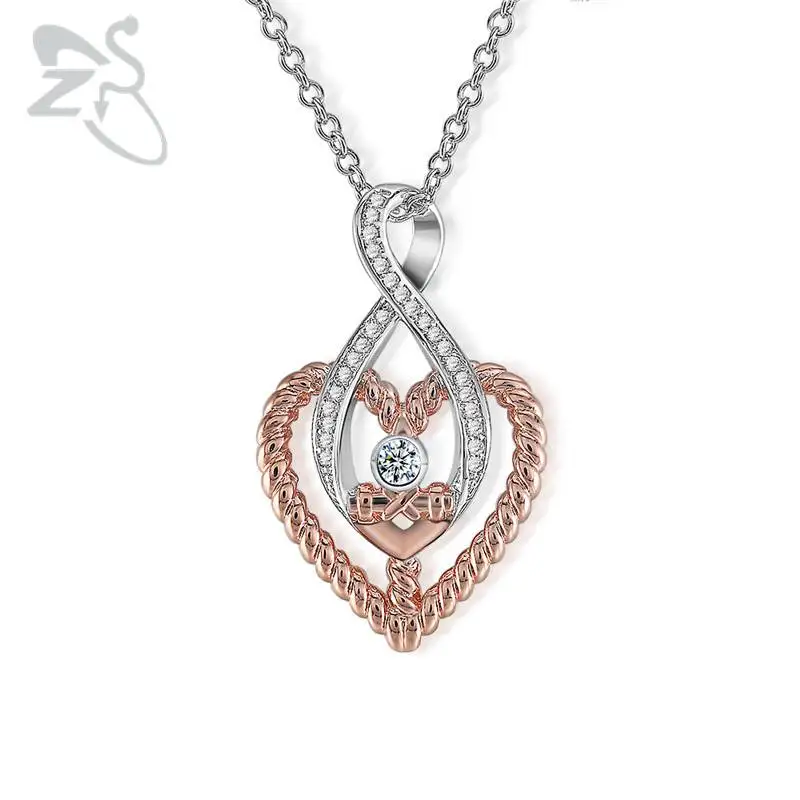 Женское ожерелье из розового золота с кристаллами | Украшения и аксессуары