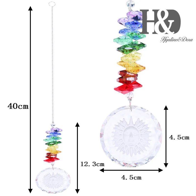 H& D ручная работа Хрустальная стеклянная подвеска в виде солнца чакра Suncatcher кристалл Радуга производитель подарок в упаковке(восьмиугольник стиль