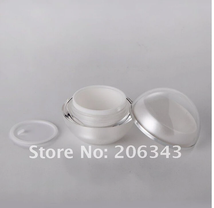 Белая акриловая бутылка для крема в форме шара 15 г косметический контейнер банка