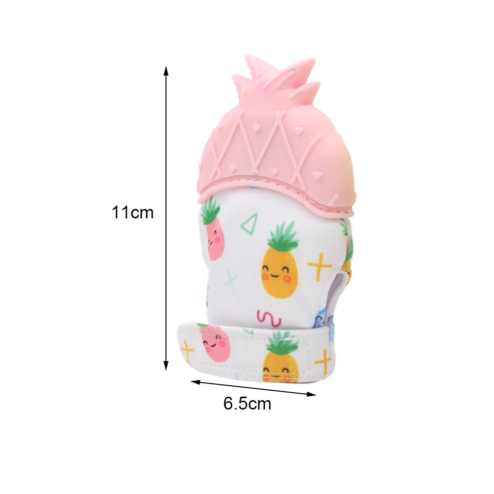 

Cute Cow Silicone Teether Baby Pacifier Glove Newborn Teething Chewable Mittens