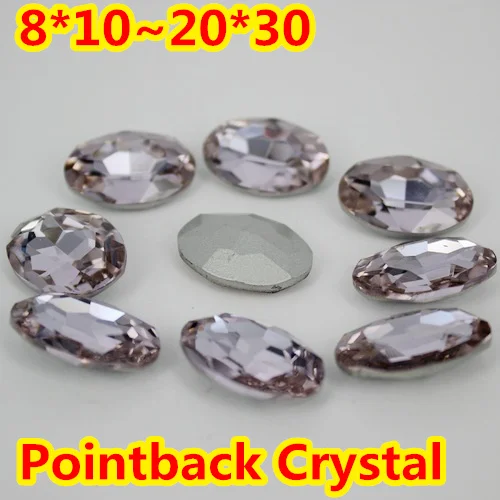 

Violet Oval Shape Crystal Fancy Stone Point Back Glass Stone For DIY Jewelry Accessory.10*14mm 13*18mm 18*25mm 20*30mm
