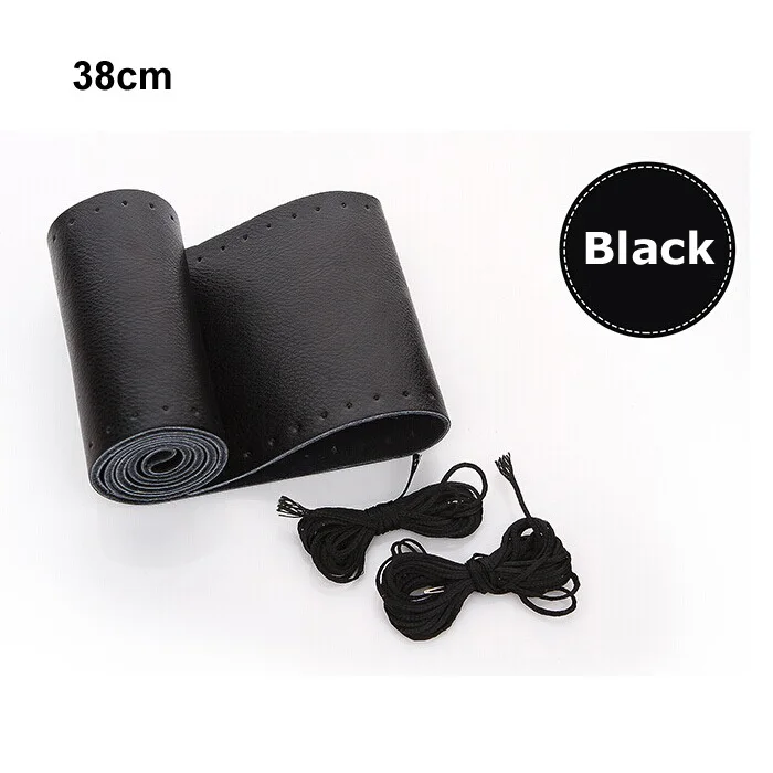 

Чехол на руль автомобиля AULLY PARK, сделай сам, из натуральной кожи, плетеный, с иглой и нитью, аксессуар для стайлинга салона автомобиля