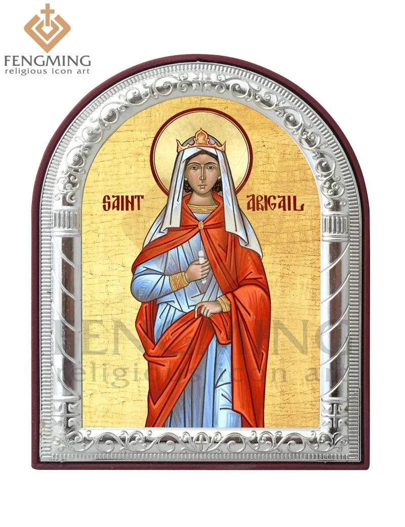Металлические Картины из серебряного и золотого материала saint Abigail пластиковая