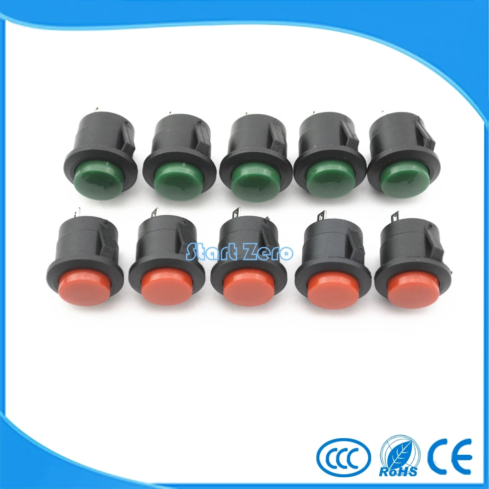 

10PCS card reset Push button switch power button hole 16 mm , Momentary Round button 6A-125VAC 3A-250VAC