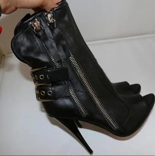 2019 spring and summer fashion fish mouth thin heel women s shoes solid  sexy mature elegant ladies ankle boots