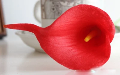 with red cala Черный Калла Лилия свадебный букет, белого и желтого цвета аксессуары Романтический Искусственный Свадебный букет de mariage Ramos de Novia - Цвет: with red cala