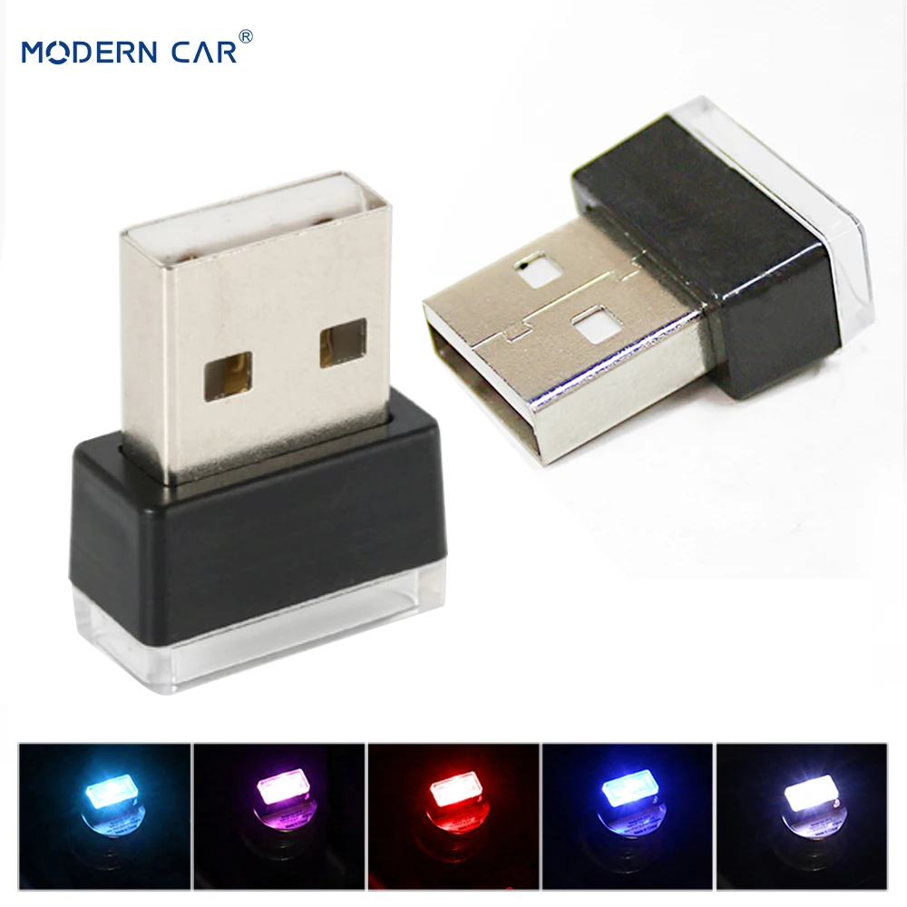 Современная автомобильная светодиодная атмосферная лампа 2X USB T10 W5W декоративная