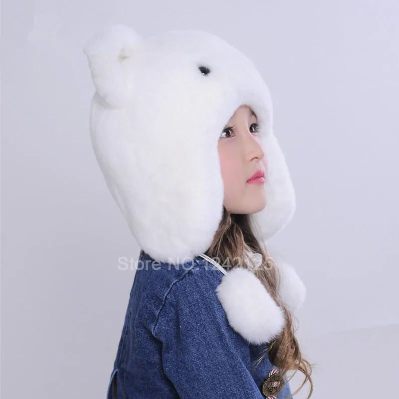 Шапка для маленьких мальчиков и девочек сезон осень-зима Настоящий мех кролика