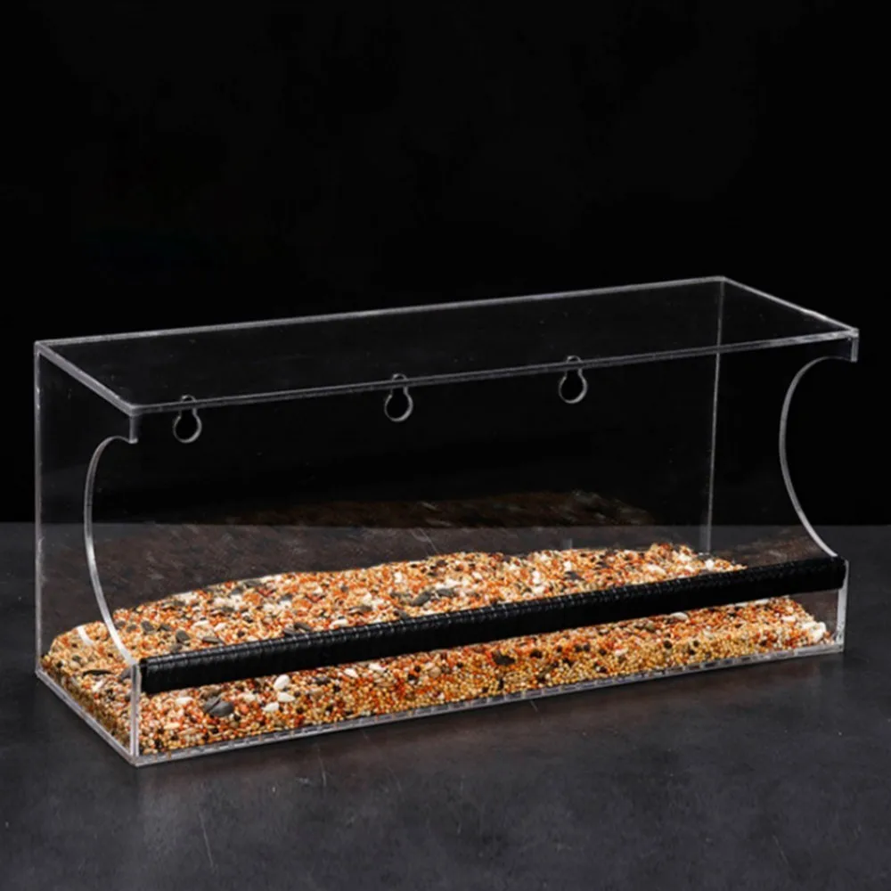 Акриловый Кристалл Прозрачный большой оконная кормушка для птиц с 3 мощными