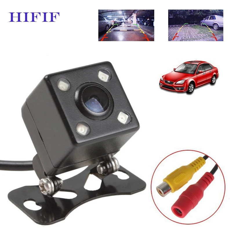 HIFIF Универсальный NTSC 170 градусов широкоугольный объектив 4LED Автомобильная камера заднего вида 5 в автомобильная парковочная система заднего вида ночное видение