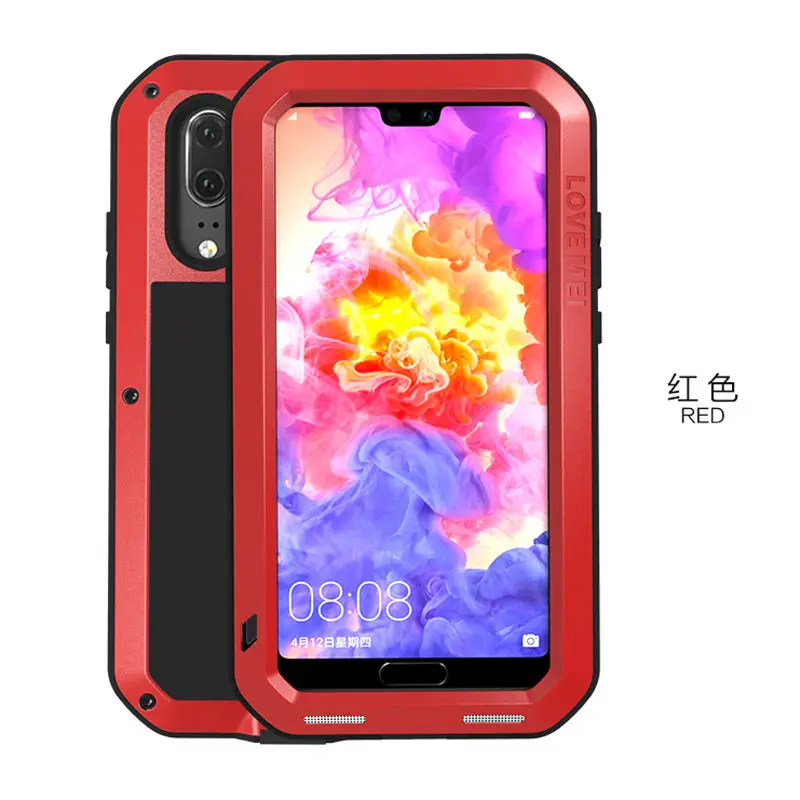 Алюминиевый металлический чехол для huawei P30 Pro P20 Lite, противоударный, 360, полный корпус, защитная крышка Gorilla glass, huawei P30 Pro, чехол P 30 - Цвет: Red