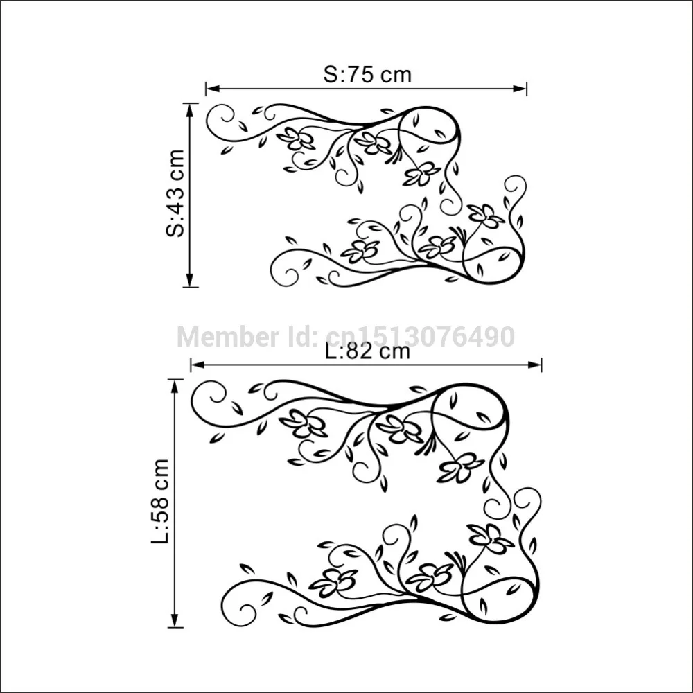 Хит продаж цветочные 3d наклейки на стену ПВХ домашний декор для спальни|bedroom decor|3d