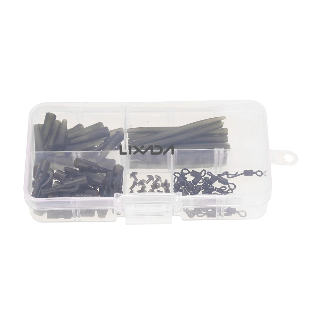 Lixada 100 шт. клеммы для карпа безопасные зажимы свинца с булавками резиновые трубки